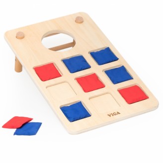 2 viename įgūdžių žaidimas „Tic-Tac-Toe“ + „Cronhole“ – mesk į taikinį Viga