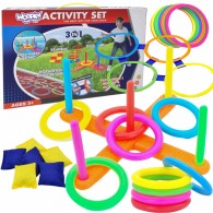 3 viename „Serso Cornhole Hopscotch“ pufų užmetimo rinkinys WOOPIE