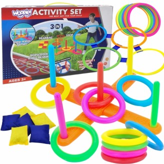 3 viename „Serso Cornhole Hopscotch“ pufų užmetimo rinkinys WOOPIE