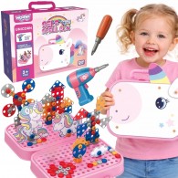 3D DIY sukami konstruktoriaus blokeliai Woopie Vienaragis