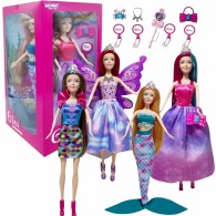 4 stebuklingų princesių rinkinys - 4 viename lėlių dėžutė su priedais WOOPIE