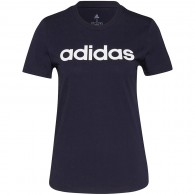 adidas Essentials Slim Logo moteriški marškinėliai, tamsiai mėlyni