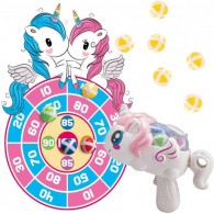 Arkadinis Žaidimas 2-in-1 Rinkinys Skydo Paleidėjas Vienaragis WOOPIE  Velcro Darts