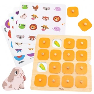 Atspėk paveikslėlius, atminties žaidimas, 10 Montessori kortelių Viga Memory
