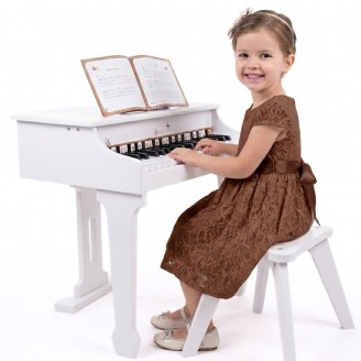 CLASSIC WORLD Large Piano for Children with Chair and Learning Book