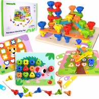 Daugiafunkcinė lenta su spalvotais varžtais, mokymosi figūromis TOOKY TOY
