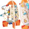 Didelė medinė edukacinė daugiafunkcinė raketa Tooky Toy