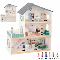 Didelis medinis lėlių namelis + FSC figūrėlės TOOKY TOY