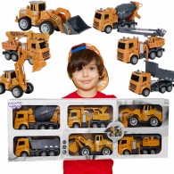Didelis statybinių transporto priemonių rinkinys 6 viename WOOPIE