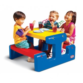 Didžiulis pikniko stalas, mėlynas stalas Little Tikes