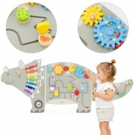 Dinozauro sieninė sensorinė-manipuliacinė edukacinė lenta vaikams – nuo 18 mėnesių VIGA „Triceratops