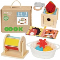 Edukacinė 6 viename sensorinė dėžutė 5-6 mėn. 13 vnt. FSC WOOPIE GREEN Box XXL Montessori