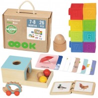 Edukacinė 6 viename sensorinė dėžutė 7-8 mėn. 26 vnt. FSC WOOPIE GREEN Box XXL Montessori
