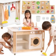 Edukacinis žaidimų centras vaikams su priedais – mokymuisi ir kūrybiškiems žaidimams VIGA 3-in-1