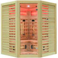 Infraraudonųjų Spindulių Sauna AMO-RL3CS Su Druskos Akmeniu 150x150x190cm Trivietė