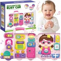 Interaktyvi manipuliacinė lenta-lagaminėlis „Busy Car“ 3-in-1 su šviesos ir garso efektais WOOPIE BABY