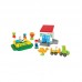 Kaladėlių rinkinys Pin Bricks FARM dėžutėje po 100 detalių + 3 figūrėlės MOCHTOYS