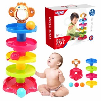 Kamuoliukų takelio spiralės rinkinys + 3 kamuoliukai WOOPIE BABY