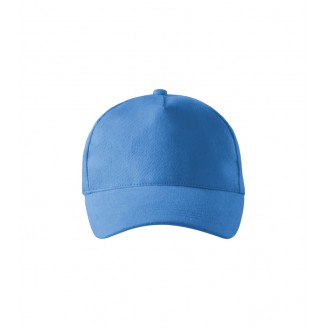 Kepurė su snapeliu MALFINI 5P 307 Unisex, Azure blue 340g/m2