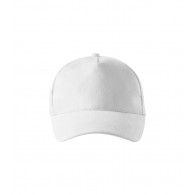 Kepurė su snapeliu MALFINI 5P 307 Unisex, white 340g/m2