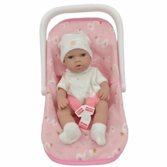 Kūdikio lėlės rinkinys 30,5 cm + rožinė nešioklė WOOPIE ROYAL