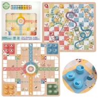 Loginiai stalo žaidimai 2 viename Ludo Ludo + Išlaisvinkite gyvūnus WOOPIE GREEN