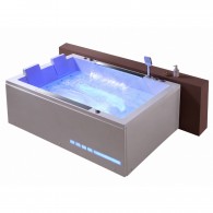 Masažinė vonia AMUE Aurora, dvivietė 190x130x63 cm su hidromasažu ir dviguba krioklio funkcija