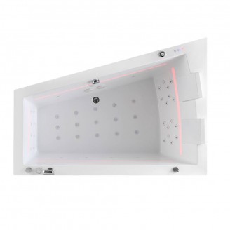 Masažinė vonia AMUE Titan su hidromasažu, oro masažo sistema ir LED apšvietimu, Right 180 × 130 × 63 cm