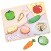 Medinė dėlionė Montessori 2 viename augalinės figūrėlės VIGA