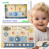 Medinė edukacinė lenta Astronauto erdvėlaivis TOOKY TOY Montessori