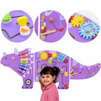 Medinė sensorinė-manipuliacinė lenta EDU Triceratops VIGA