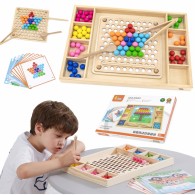 Medinis kamuoliukų gaudymo ir rungtynių žaidimas Montessori dėlionė VIGA