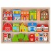 Medinis pastatų ir figūrėlių rinkinys „Miestas“ TOOKY TOY