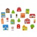 Medinis pastatų ir figūrėlių rinkinys „Miestas“ TOOKY TOY