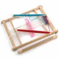 Medinių staklių audimo dirbtuvių Montessori audimo rinkinys VIGA