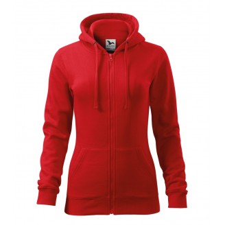 Moteriškas džemperis MALFINI Trendy Zipper 411 Red, 300 g/m²