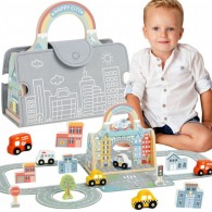 Nešiojamų automobilių krepšių rinkinys TOOKY TOY Mini City