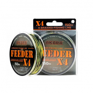 Pintas Valas AKARA Feeder X-4 Camo, Ilgis 150m, Storis 0.25 mm, Testas 18,00 kg.