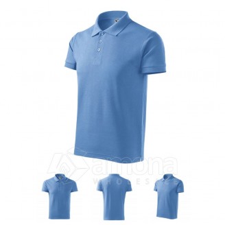 Polo marškinėliai MALFINI Cotton Sky Blue, vyriški