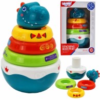 Sensorinis žaislas Dino piramidė Dėlionė kūdikiams WOOPIE BABY