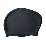 Silikoninė plaukimo kepuraitė ilgaplaukiams THOMS SCLH104-01, Black (20,5 cm)