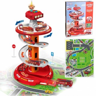 Spiralinių takelių garažas automobiliams, 3 vnt. WOOPIE