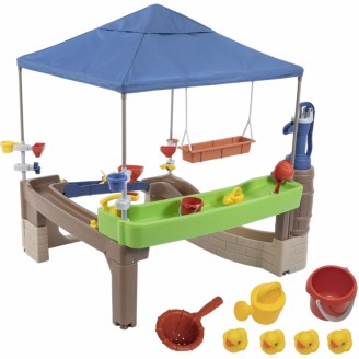 Vandens žaidimų centras su pompa ir stogeliu „Step2 Pump & Splash Shady Oasis“