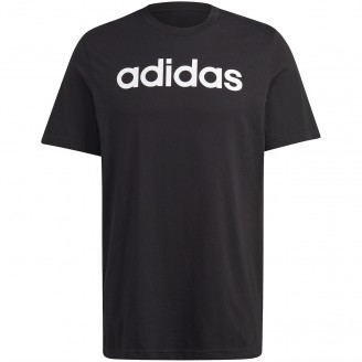 Vyriški marškinėliai adidas Essentials Single Jersey Linear Embroidered Logo , juodi