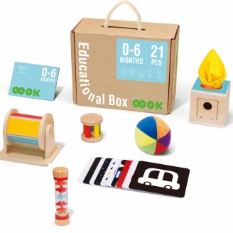 Žaislų dėžutė XXL Montessori edukacinė 6in1 sensorinė dėžutė 0-6 mėnesių TOOKY TOY
