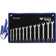 Kombinuotų terkšlinių raktų su reversu komplektas 8-19mm, 12, Brilliant Tools