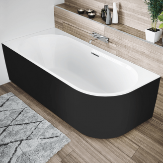 Akrilinė vonia RIHO Desire Corner 180x84 Matinė Juoda-Balta