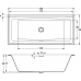 Masažinė vonia RIHO STILL SQUARE LED 180x80  Flow