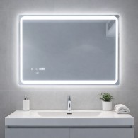Veidrodis 45631 LED išmanus su funkcija nuo rasojimo, laikrodžiu ir termometru