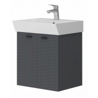 Vonios kambario spintelė su praustuvu Piccolo PC-60 tamsiai pilka pakabinama